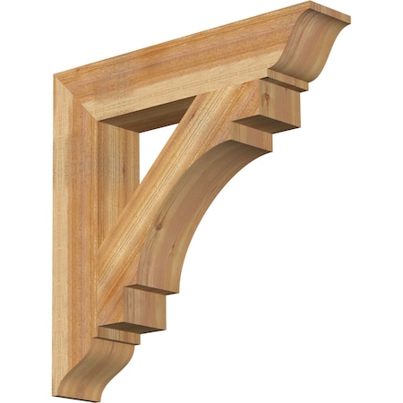 Ekena Millwork Merced Traditional Rough Sawn Bracket, Western Red Cedar, 6"W x 32"D x 32"H BKT06X32X32MRC01RWR